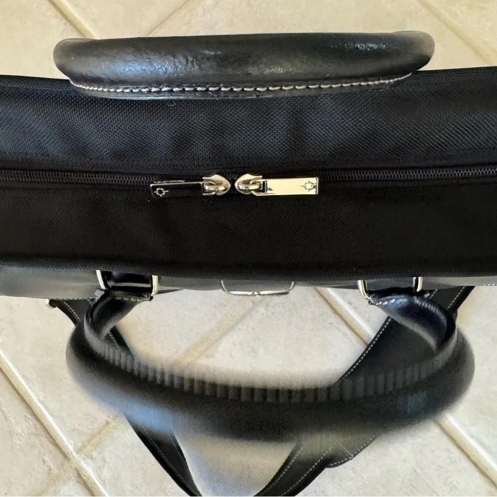 Franklin Covey Laptop Bag Briefcase Black Leather